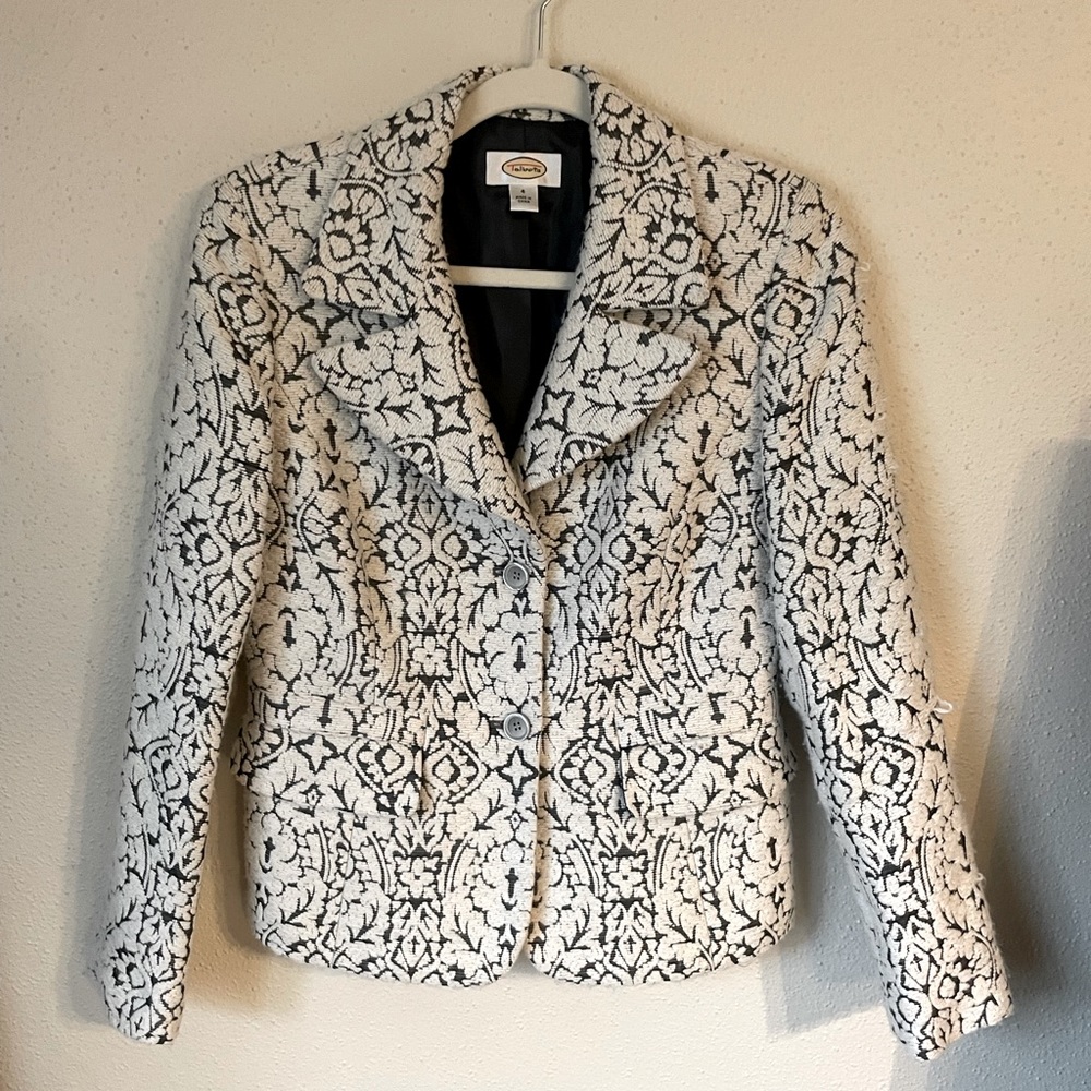 Chicos Talbots Textured Tapestry Button Blazer Ja… - image 1
